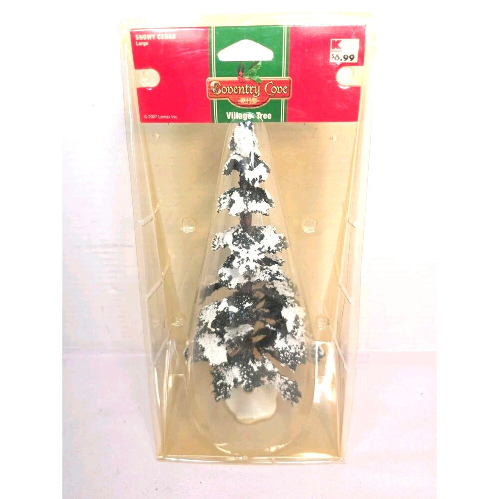 New Lemax 74642 2007 10"Snowy Cedar Tree, Large, Retired Kmart Sealed